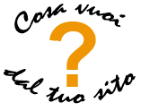 icona con la scritta cosa cosa vuoi dal tuo sito che f da cornice ad un punto di domanda